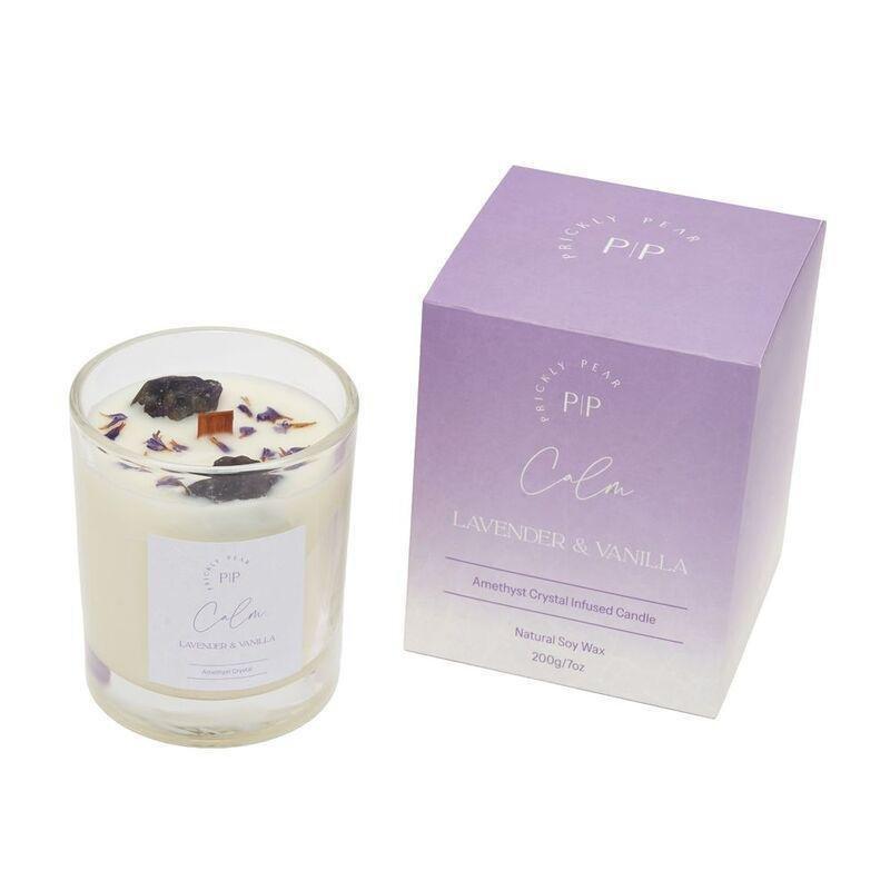 Prickly Pear Amethyst Crystal 'Calm' Scented Candle - 200G, , large image number 0