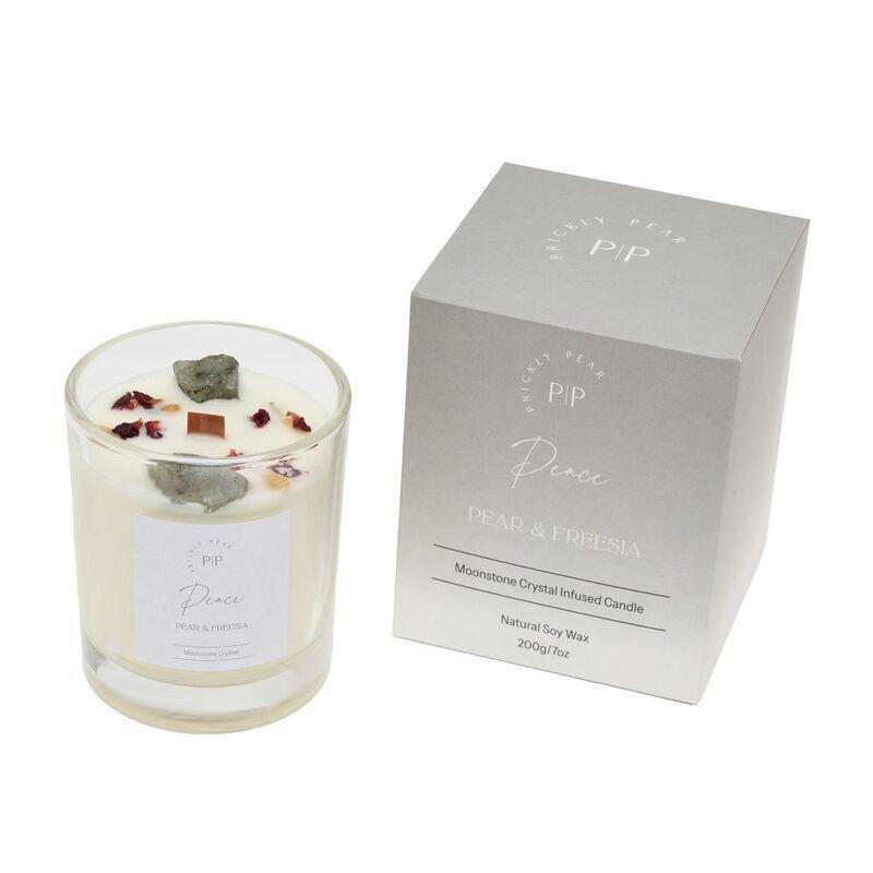 Prickly Pear Moonstone Crystal 'Peace' Scented Candle - 200G, , medium