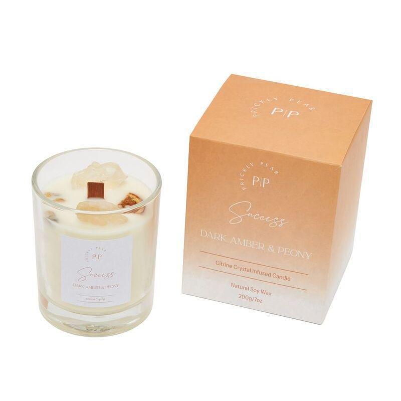 Prickly Pear Citrine Crystal 'Success' Scented Candle - 200G, , medium