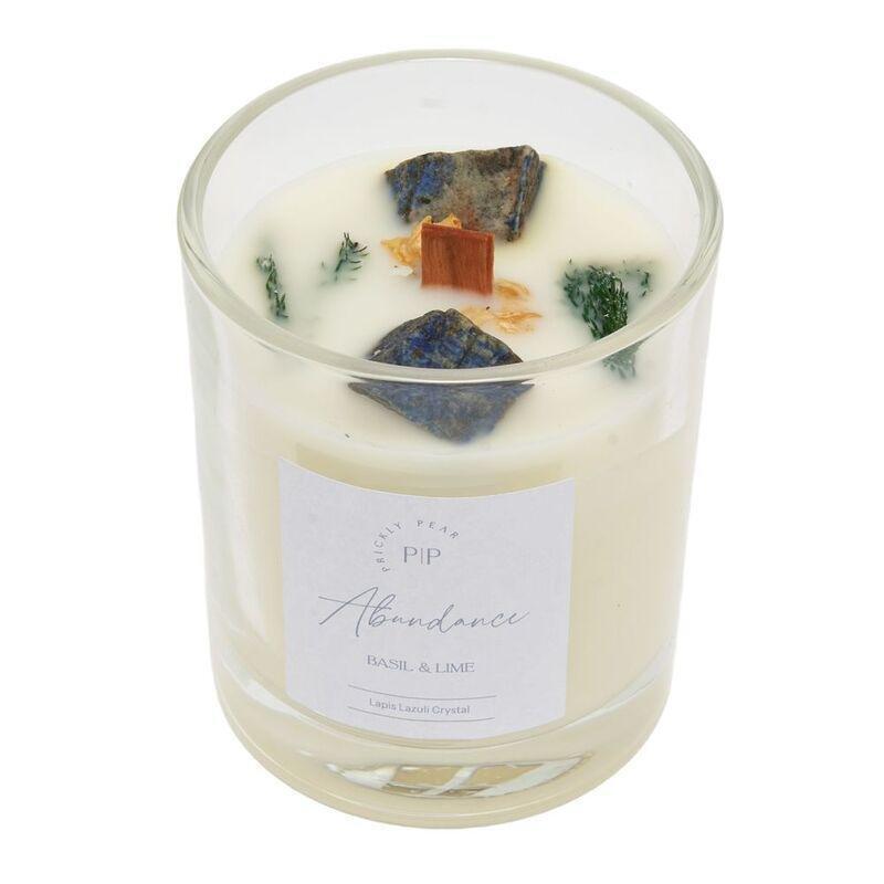 Prickly Pear Lapis Lazuli Crystal 'Abundance' Scented Candle - 200G, , large image number 1