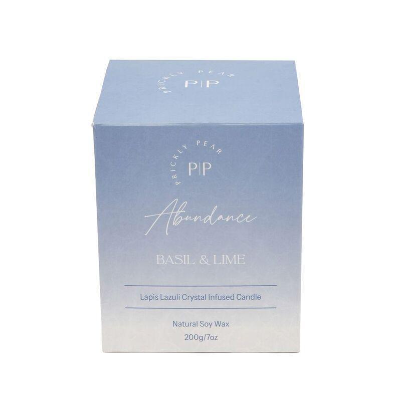 Prickly Pear Lapis Lazuli Crystal 'Abundance' Scented Candle - 200G, , large image number 3