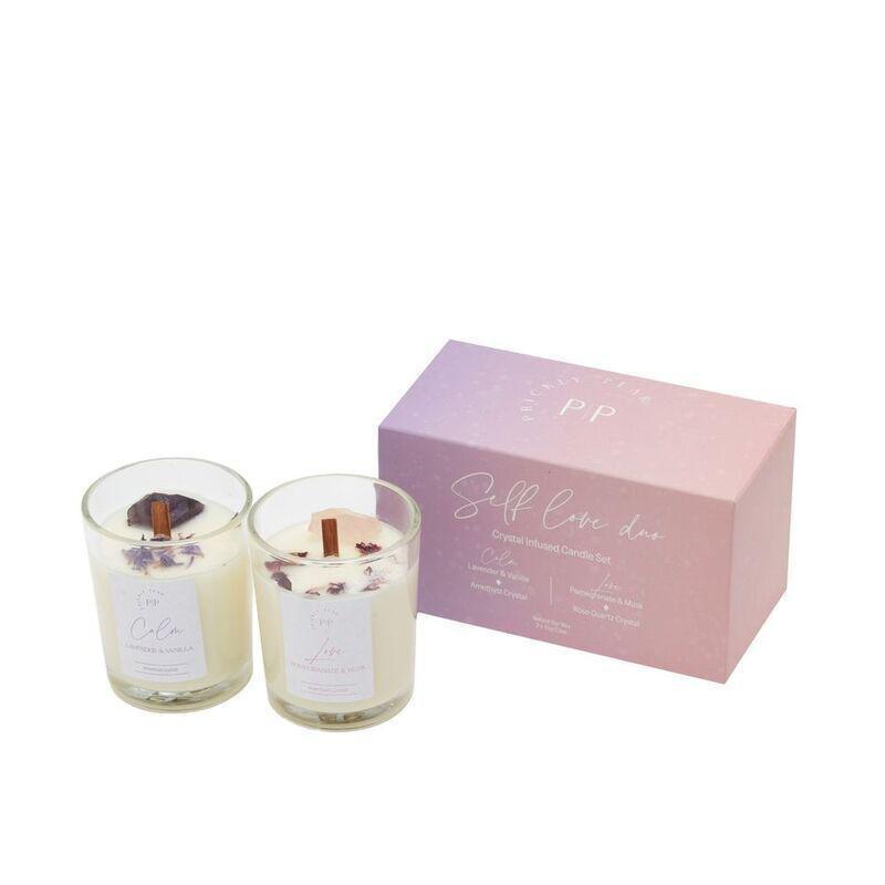 Prickly Pear Self Love Crystal Scented Candles Duo - 200G (Set of 2), , medium