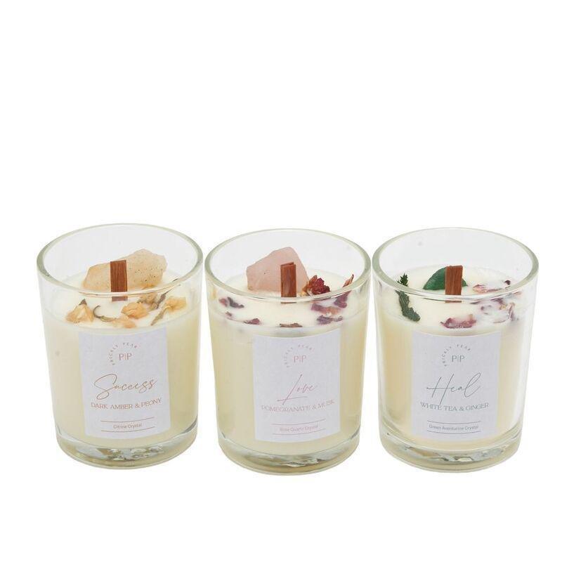 Prickly Pear Manifest Crystal Scented Candles Trio - 200G (Set of 3), , large image number 1
