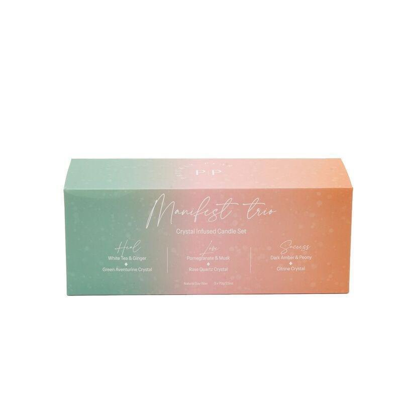 Prickly Pear Manifest Crystal Scented Candles Trio - 200G (Set of 3), , large image number 3