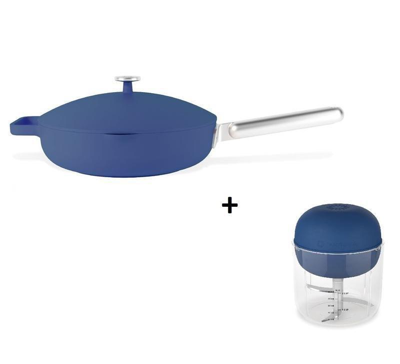 Nutricook One Cast Aluminum 26cm Cast Pan Blue + Food Choppi Blue Bundle, , medium
