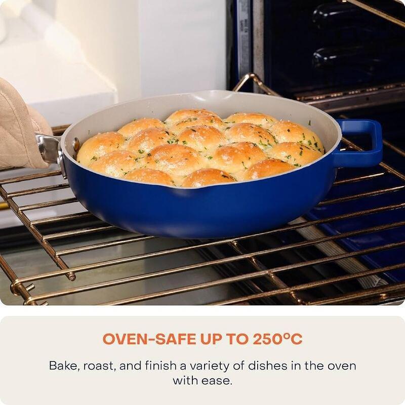 Nutricook One Cast Aluminum 26cm Cast Pan Blue + Food Choppi Blue Bundle, , large image number 5