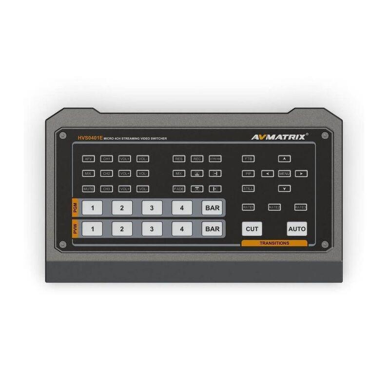 Avmatrix HVS0401E 4CH HDMI/DP Video Switcher Panel For Recording Live Streaming - Black, , medium