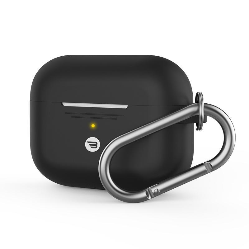 Baykron Silicone Case Black for AirPods Pro with Carabiner, , large image number 0