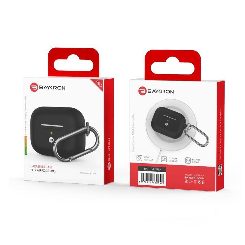 Baykron Silicone Case Black for AirPods Pro with Carabiner, , large image number 2