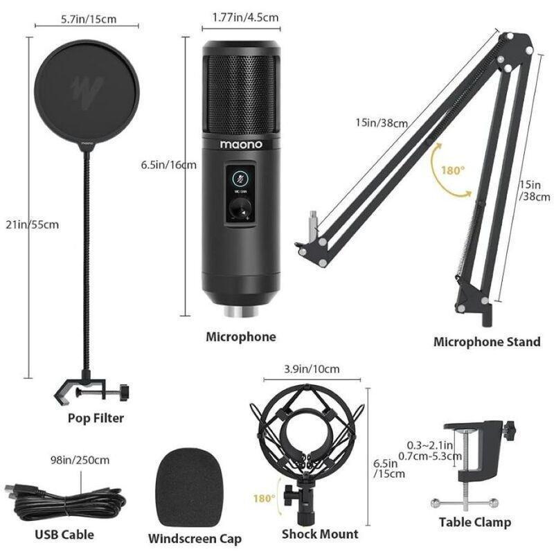 Maono AU-PM421 Large Diaphragm Condenser USB Microphone - Black, , large image number 2