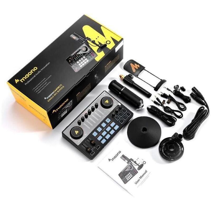 Maonocaster AME2A All-in-One Podcast Audio Interface Bundle - Black, , large image number 1