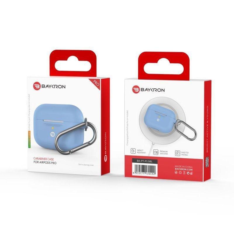 Baykron Silicone Case Sky Blue for AirPods Pro with Carabiner, , large image number 2