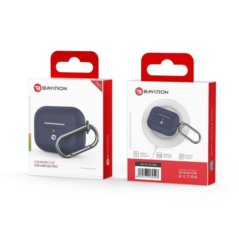 Baykron Silicone Case Midnight Blue for AirPods Pro with Carabiner, , large image number 1