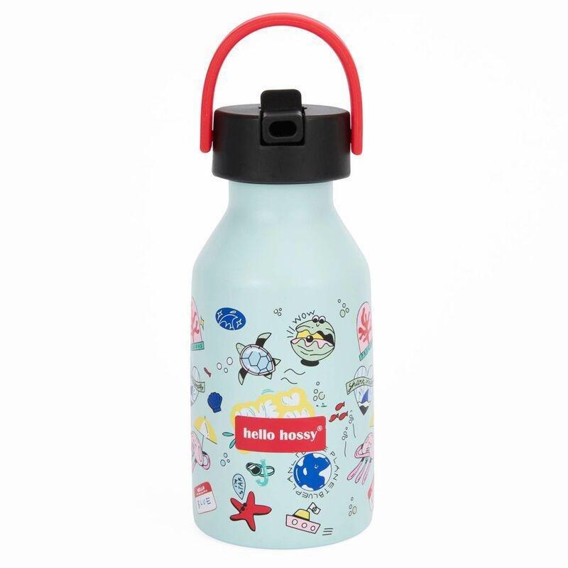 Hello Hossy Ocean Lover 350 ml Water Bottle - Light Blue, , medium