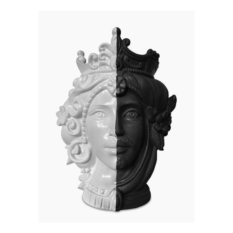 Baci Milano Teste Matte Polyresin Double Face - L Black/White, , medium