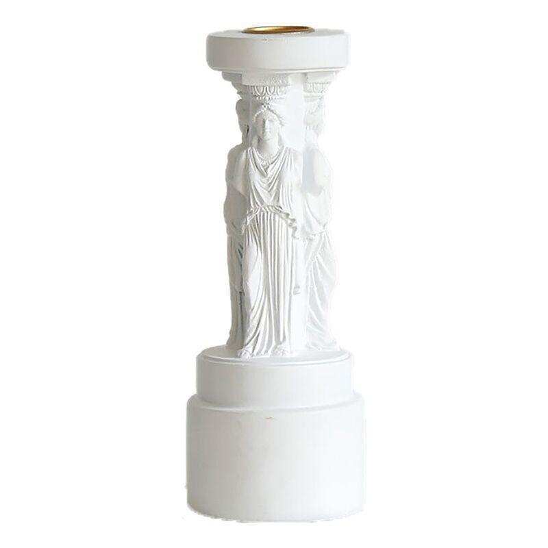 Roomours Scultura Sculpture Candle Holder - Resin - White (10 x 10 x 28 cm), , medium