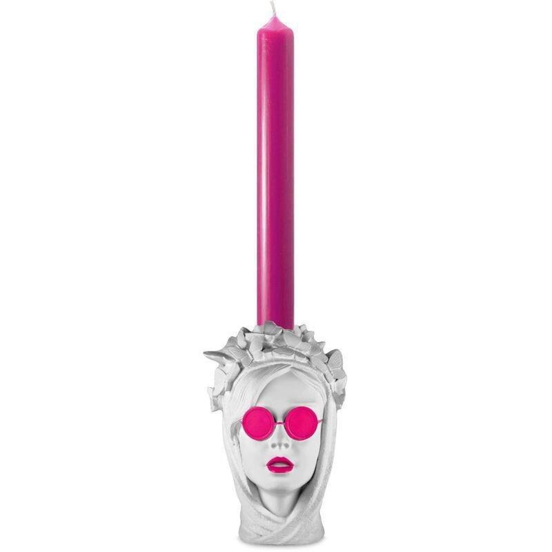 Baci Milano La Stilosa Candle Holder - White, , large image number 0