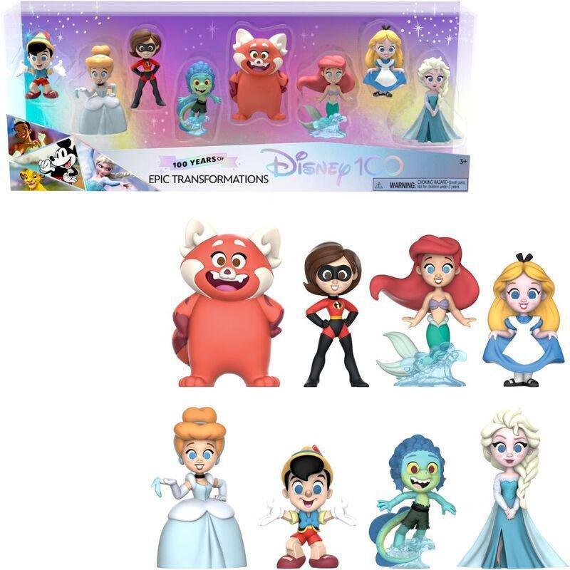 Disney 100 Celebration Figures 100 Years Of Epic Transformation (Pack of 8), , medium