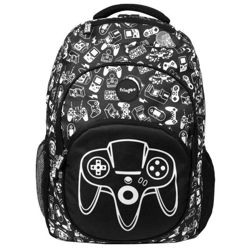 Fringoo Junior Backpack - Game On Black, , large image number 0
