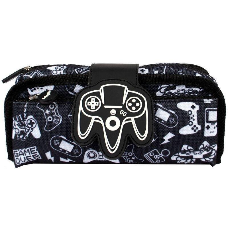 Fringoo Silicone Patch Pencil Case - Game On Black, , medium