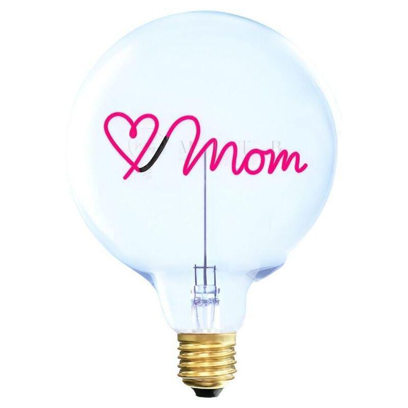 Message in the Bulb 904157Rx Love Mom LED Light Bulb (6 Volt) - Clear Glass - Red Light, , medium