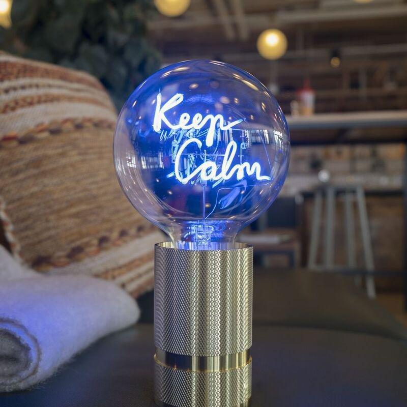 Message in the Bulb 904086Bx Keep Calm LED Light Bulb (6 Volt) - Clear Glass - Blue Light, , large image number 1