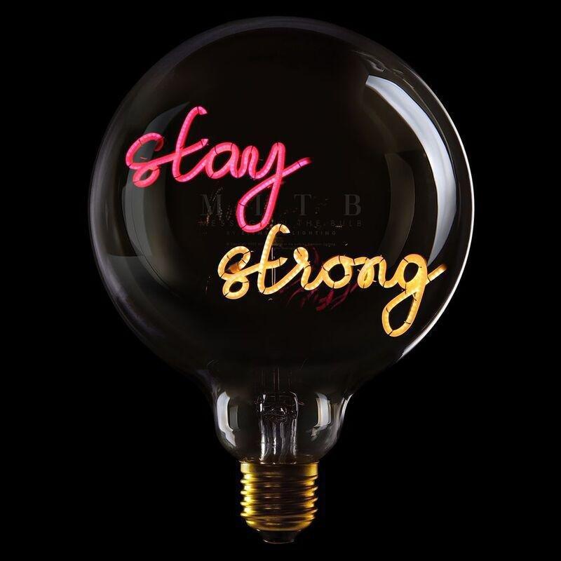 Message in the Bulb 904096Rax Stay Strong LED Light Bulb (6 Volt) - Clear Glass - Red & Amber Light, , medium