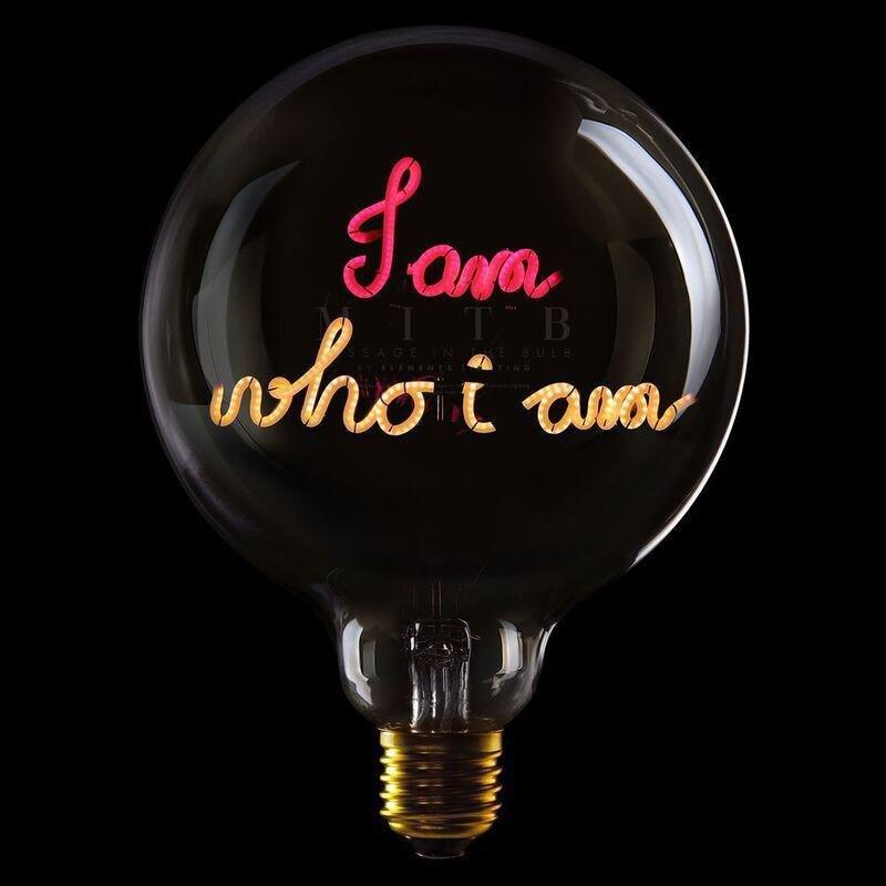 Message in the Bulb 904106Rax I Am Who I Am LED Light Bulb (6 Volt) - Clear Glass - Red & Amber Light, , medium