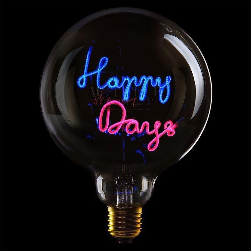 Message in the Bulb 904114Brx Happy Days LED Light Bulb (6 Volt) - Clear Glass - Blue & Red Light, , medium