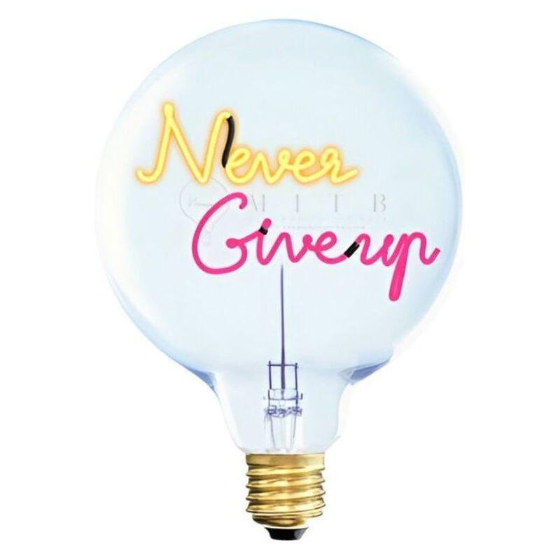 Message in the Bulb 904116Arx Never Give Up LED Light Bulb (6 Volt) - Clear Glass - Amber & Red Light, , medium
