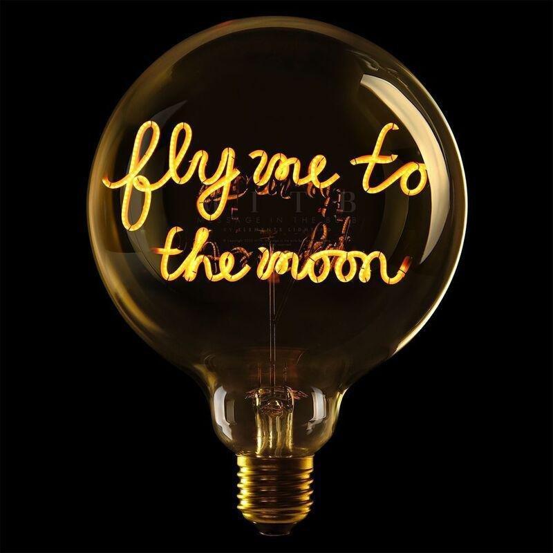Message in the Bulb 904117X Fly Me To The Moon LED Light Bulb (6 Volt) - Amber Glass - 2200K Light, , medium