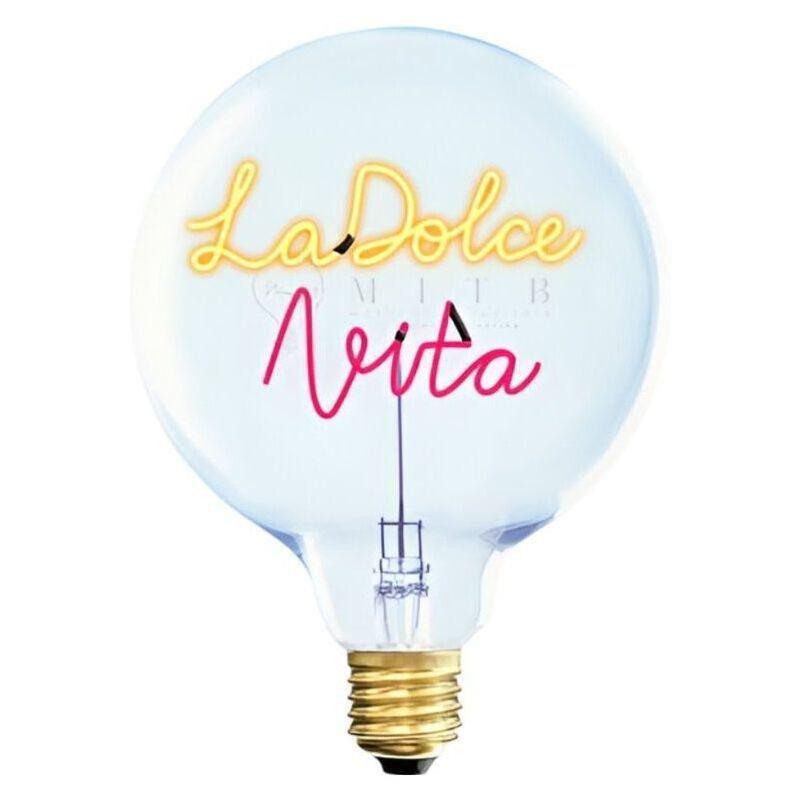 Message in the Bulb 904119Arx La Dolce Vita LED Light Bulb (6 Volt) - Clear Glass - Amber & Red Light, , large image number 0
