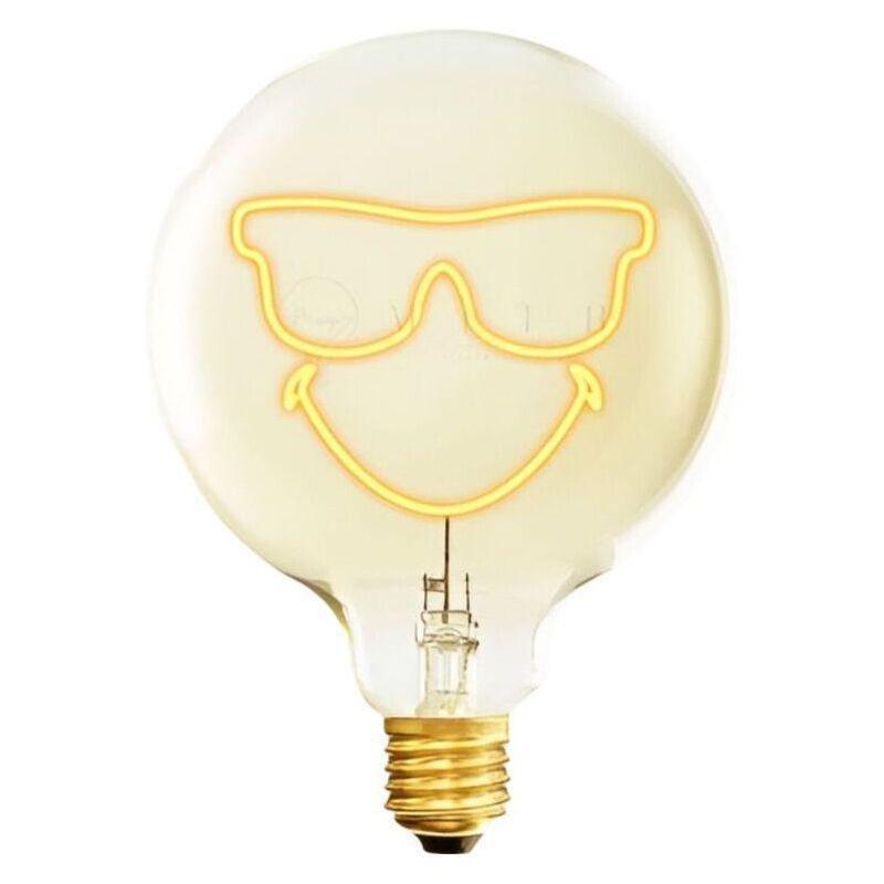 Message in the Bulb 904144X Smileyworld Sunglasses LED Light Bulb (6 Volt) - Amber Glass - 2200K Light, , medium