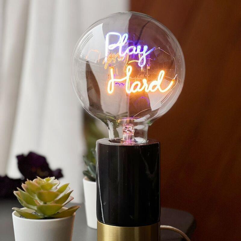 Message in the Bulb 306012G Romance Lamp Base - Black Marble (Type G Plug), , large image number 1