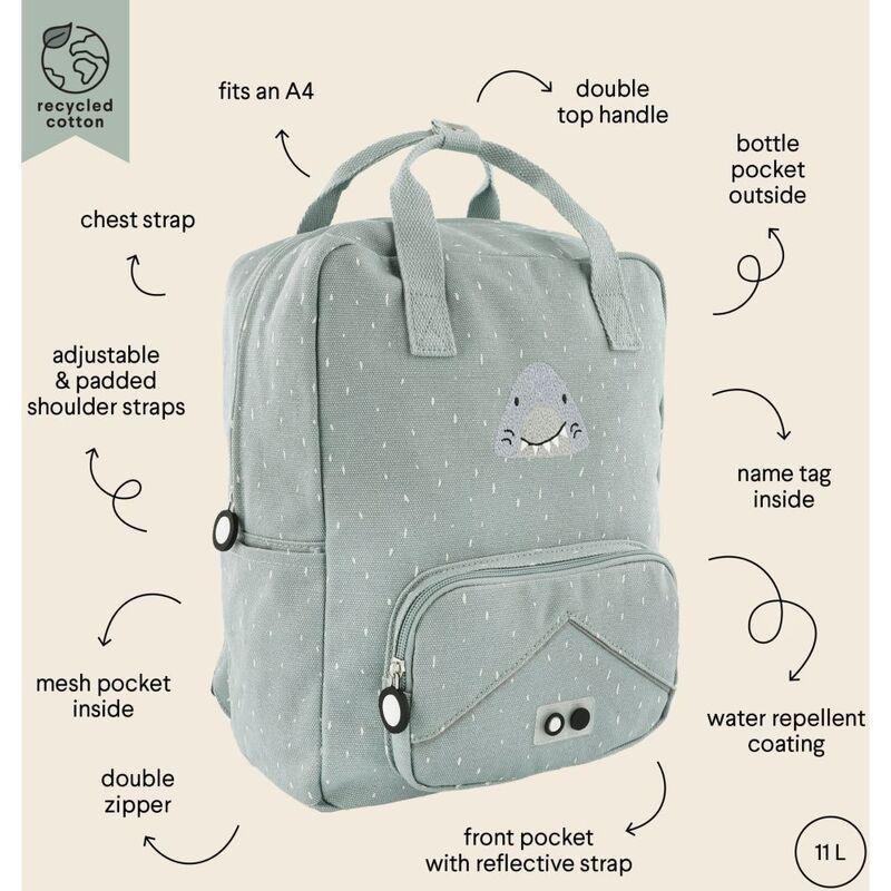 Trixie Mr. Shark Backpack Large - Grey Blue, , large image number 3