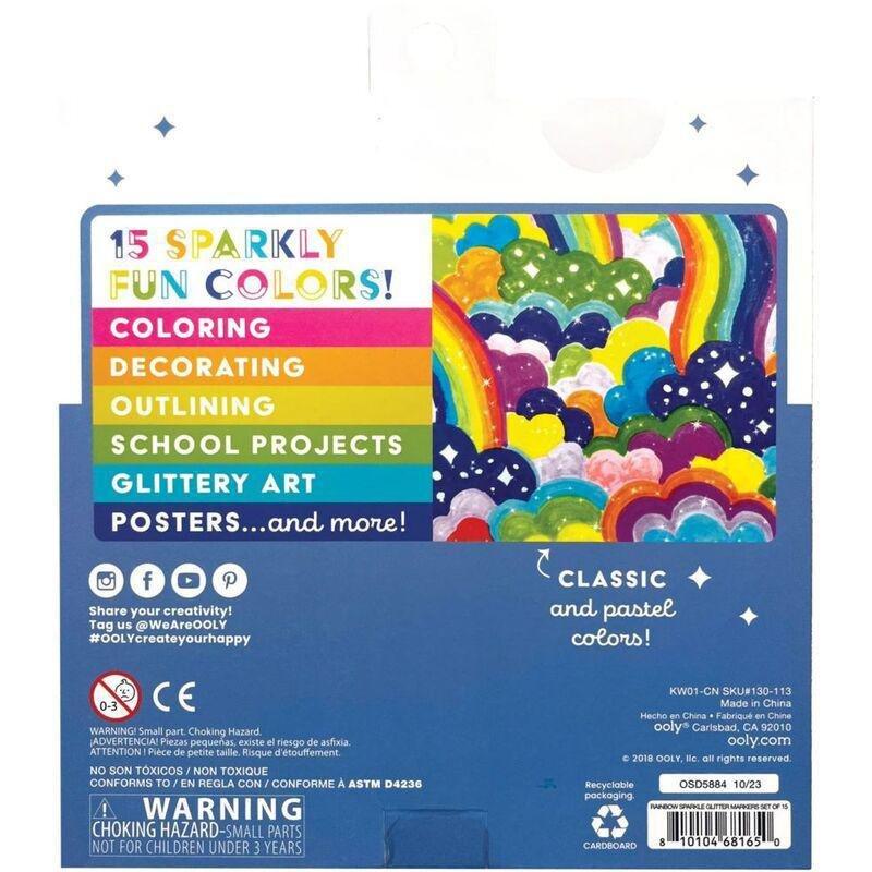 Ooly Rainbow Sparkle Glitter Markers (Set of 15), , large image number 4