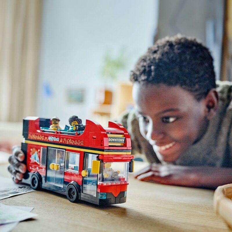 LEGO City Red Double-Decker Sightseeing Bus Toy Building Set 60407 (384 Pieces), , large image number 2