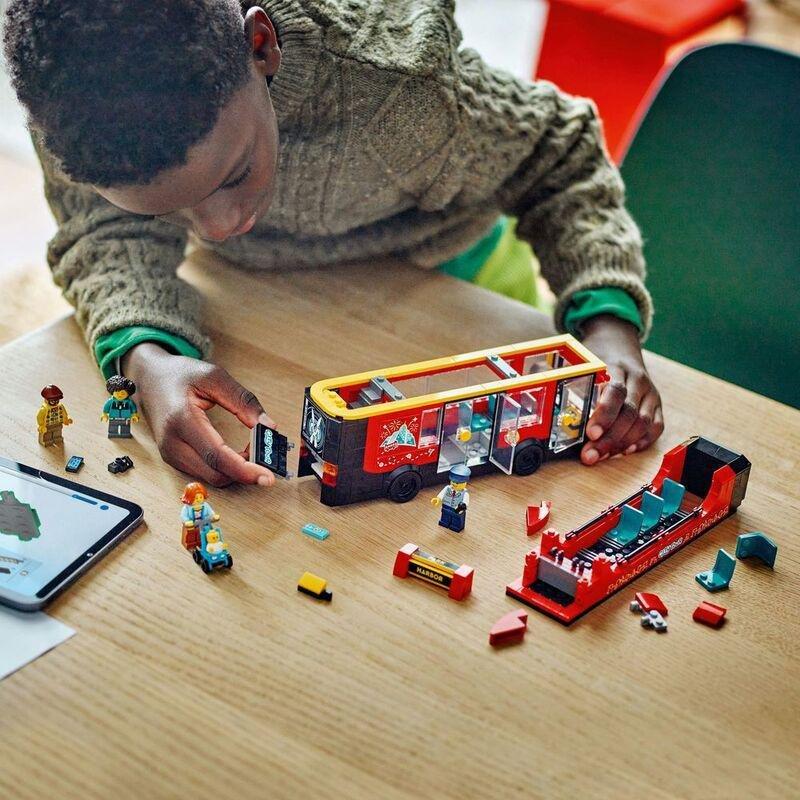 LEGO City Red Double-Decker Sightseeing Bus Toy Building Set 60407 (384 Pieces), , large image number 3