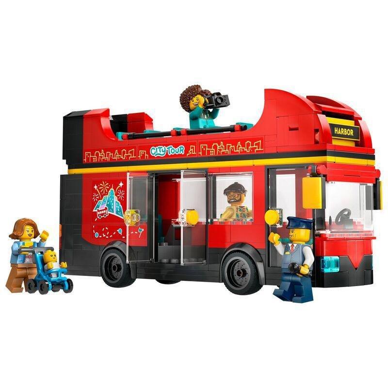 LEGO City Red Double-Decker Sightseeing Bus Toy Building Set 60407 (384 Pieces), , large image number 5