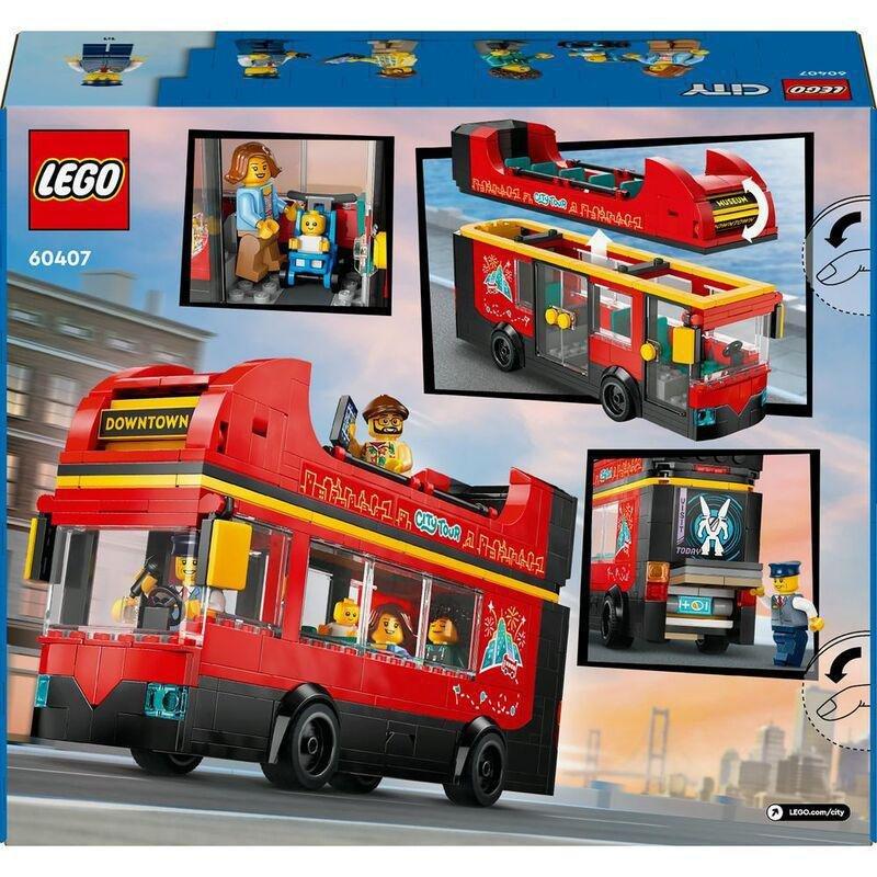 LEGO City Red Double-Decker Sightseeing Bus Toy Building Set 60407 (384 Pieces), , large image number 6