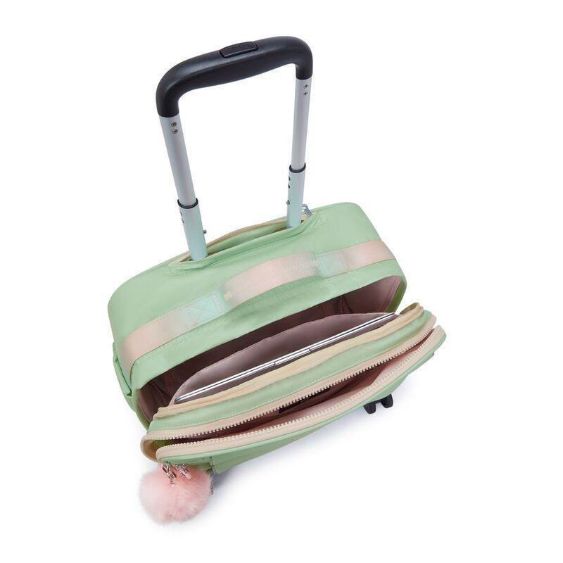 Kipling New Storia Wheeled School Bag - Soft Green Met - Large, , large image number 2