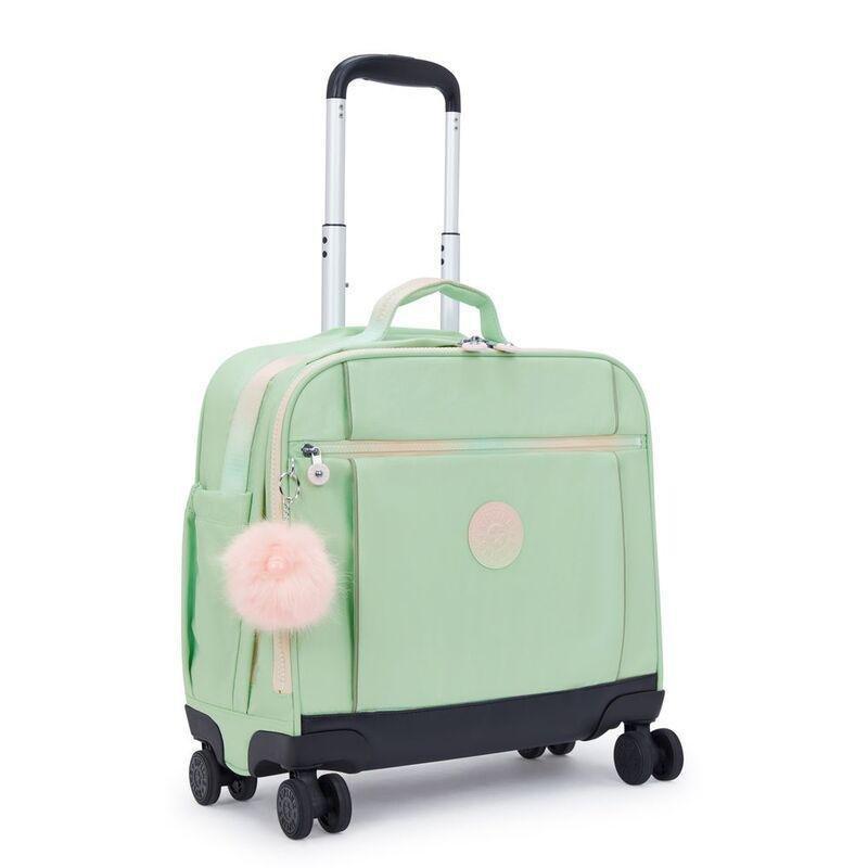 Kipling New Storia Wheeled School Bag - Soft Green Met - Large, , large image number 3