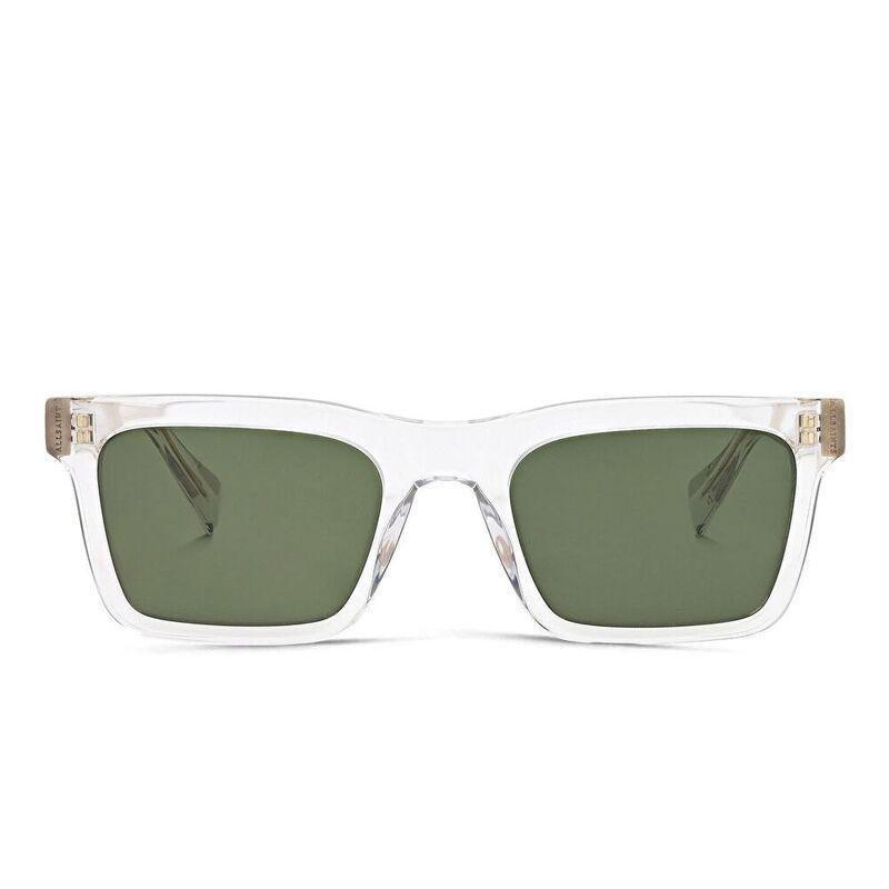 AllSaints Logo Rectangle Sunglasses - Clear / Solid Green (192080003), , large image number 0