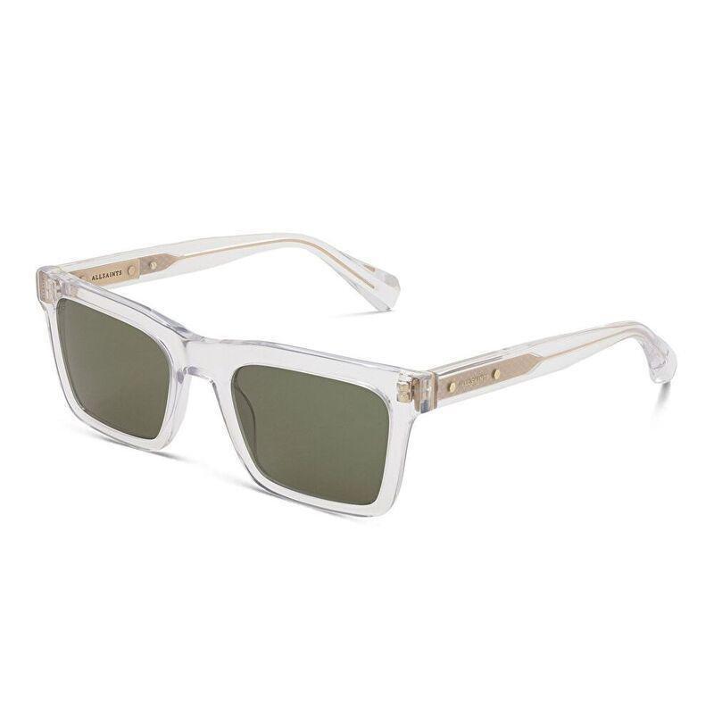 AllSaints Logo Rectangle Sunglasses - Clear / Solid Green (192080003), , large image number 1