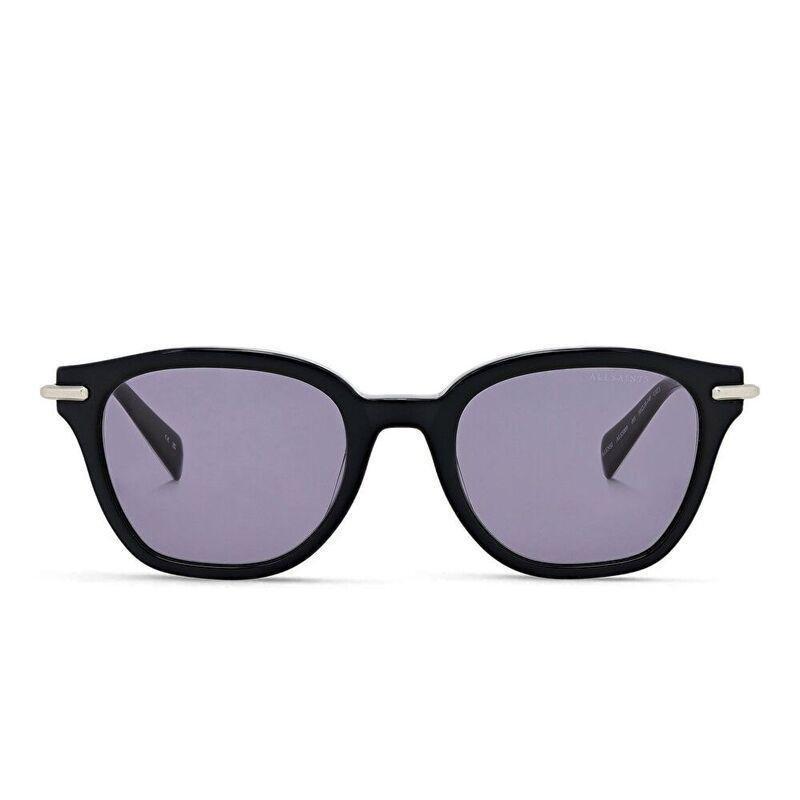 AllSaints Logo Square Sunglasses - Black / Solid Grey (192081001), , large image number 0