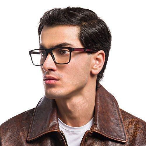 Emporio Armani Rectangle Eyeglasses - Black (125462001), , large image number 6