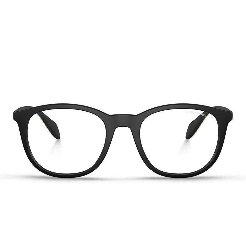 Emporio Armani Round Eyeglasses - Black (190226001), , large image number 0