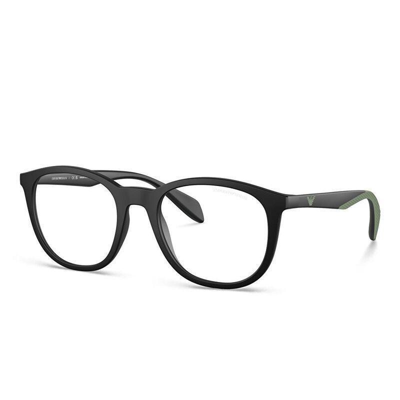 Emporio Armani Round Eyeglasses - Black (190226001), , large image number 1
