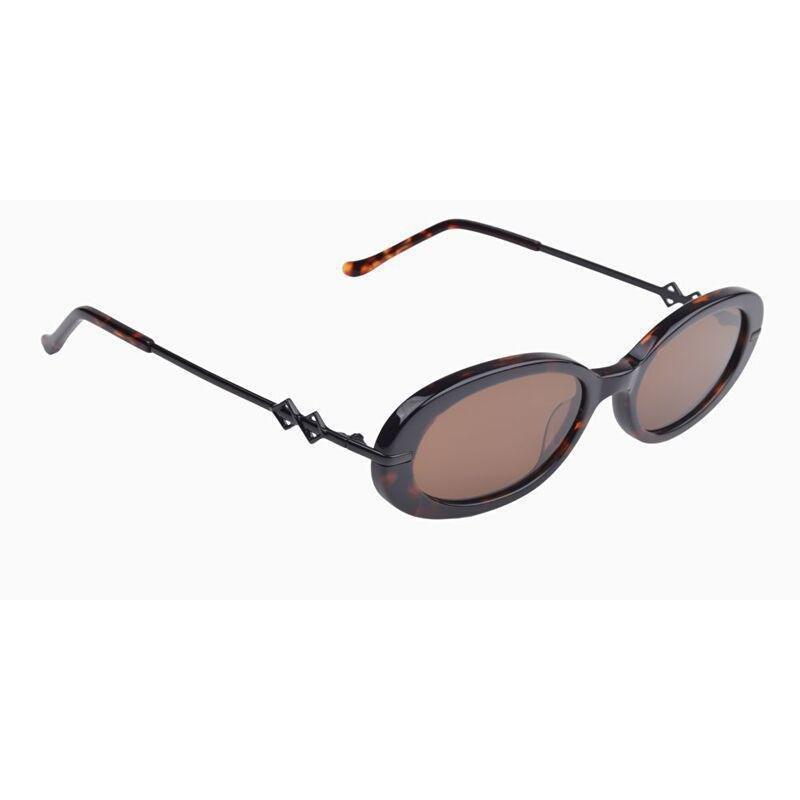 Karen Wazen Olivia Oval Sunglasses - Tortoise / Brown (186531002), , large image number 1