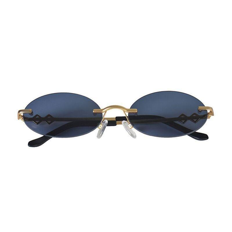 Karen Wazen Vicky Rimless Oval Sunglasses - Gold / Blue (186533001), , large image number 0